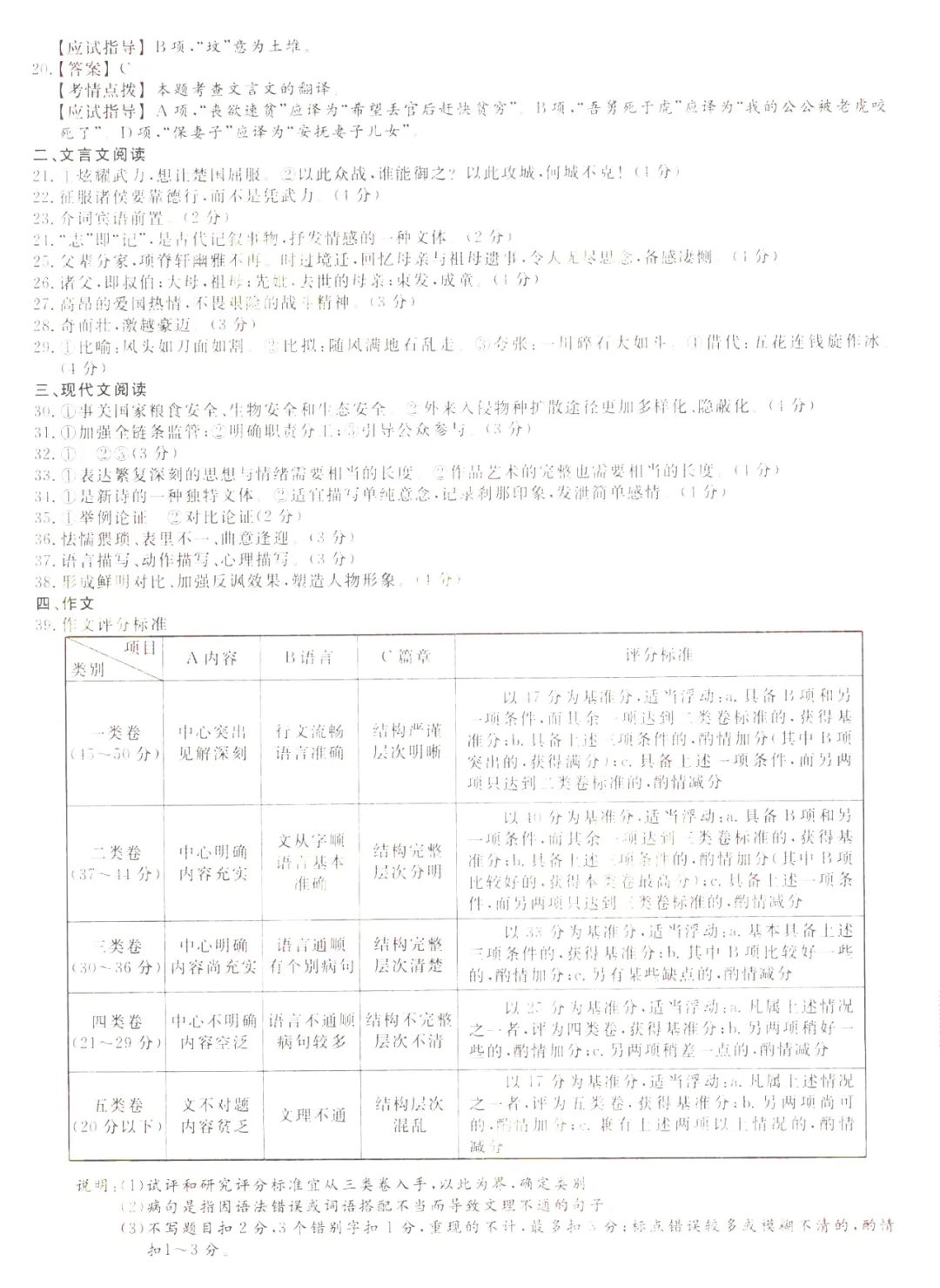 2022年甘肃成人高考专升本大学语文真题